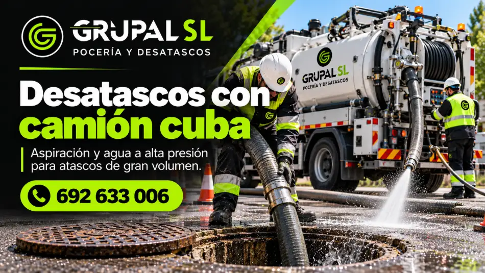 Desatascos con camion cuba